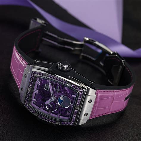 hublot spirit of big bang purple diamonds moonphase|hublot big bang watches.